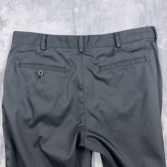 Nike Dri-FIT Victory Golf Pants Men 34x32 Black Flat Front Chino Golfing Stretch - Picture 4 of 12